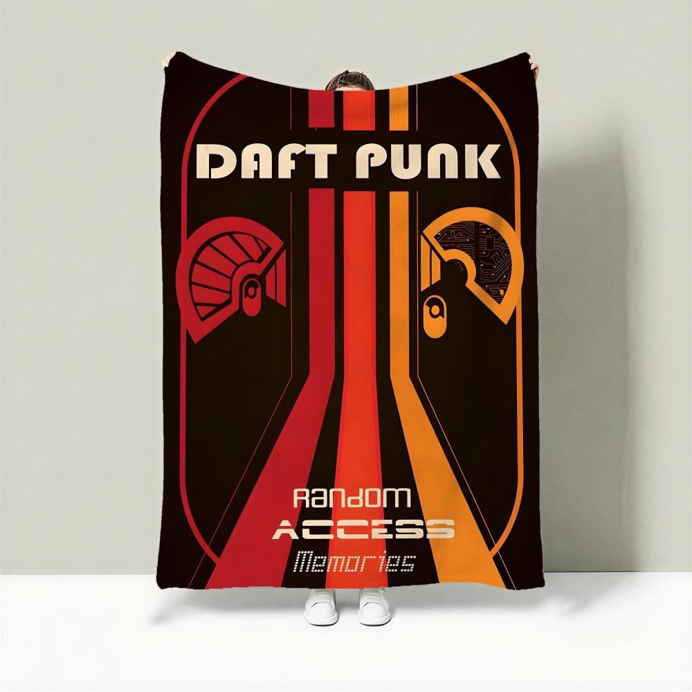 Band D-Daft Punk Throw Lightweight 240g Flannel Blanket Soft Skin-friendly for Summer Cooling