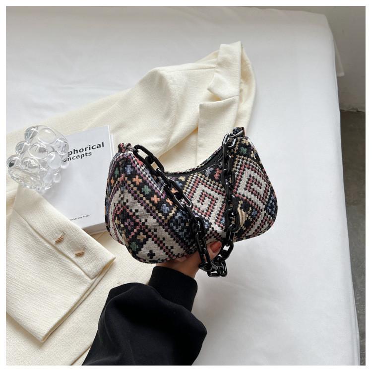 Casual Fashion Canvas Shoulder Bag Ethnic Style Large Capacity 2023 New Trend Street Simple Small Bag Black Blue Red чёрный