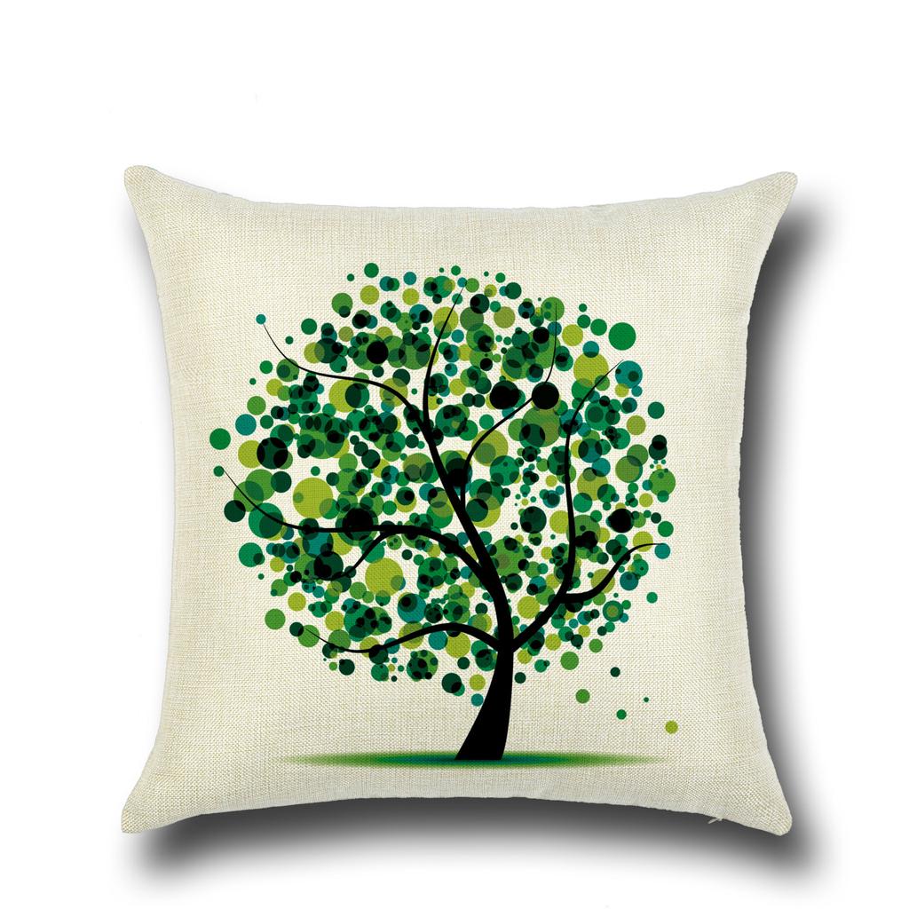 Fashionable Pillows Pastoral Fresh Cartoon Flower Tree Pattern Pillow Creative Home Pillow Case Does Not Include Core