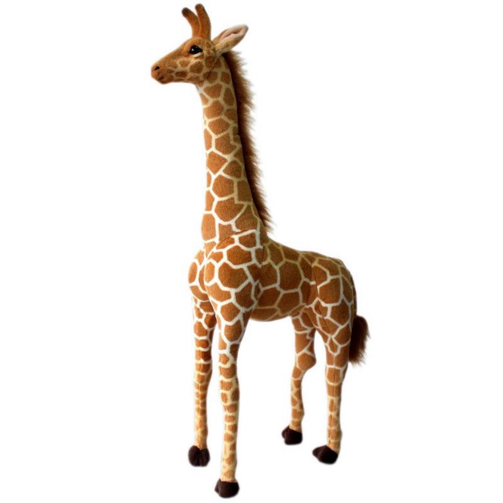 Juguete de Peluche de Jirafa de Simulación de 50 CM Modelado Real Forzado Muñeco de Ciervo Sika Enviar Regalos de Cumpleaños para Niños Adornos de Zoo Familiar