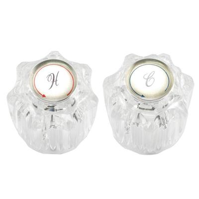 2 Stück Camper Wasserhahnknöpfe Set Acryl Zubehör für Camper Badezimmer und Küchenspüle Heiß Kaltwasser Regelung