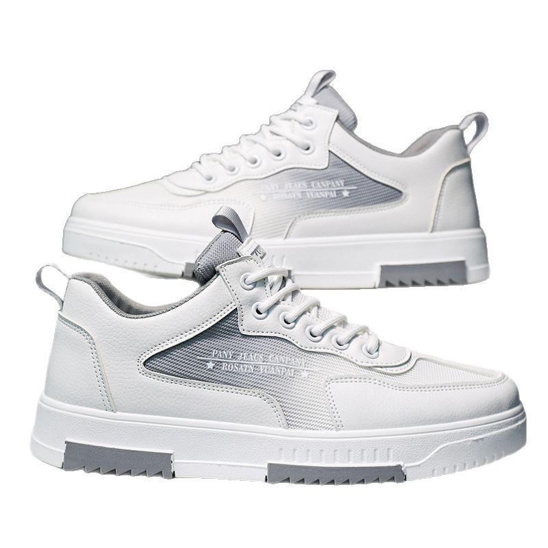 Frühling und Sommer Herrenschuhe 2025 neuer Trend lässige Schnürschuhe mit dicker Sohle, runder Spitze, vielseitiger Farbkombination, sportliche, atmungsaktive Board-Schuhe