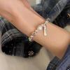 Women's High-End Silver Baroque Pearl Beaded Bracelet with Adjustable Elastic String