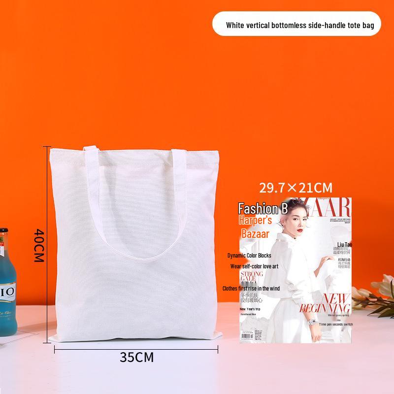 High-End Custom Logo Canvas Tote Bag - White, Blank, Personalized Printing