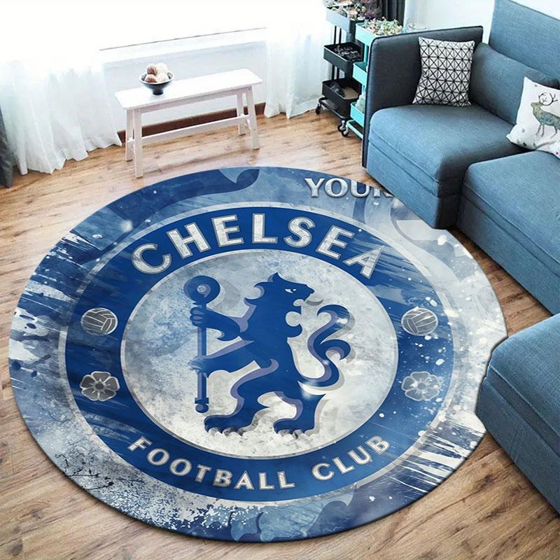 Chelsea F Custom Name Round Area Rug,Carpet Rug for Living Room Bedroom Sofa Playroom Decor,Non-slip Floor Mat