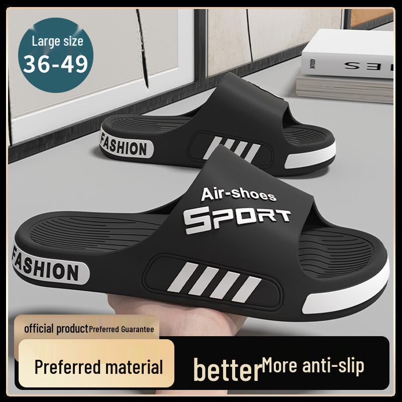 2025 New Style Plus Size Men's Outdoor Sport Slippers - Wear-Resistant, Non-Slip, Thick Sole for Home or Summer Use.