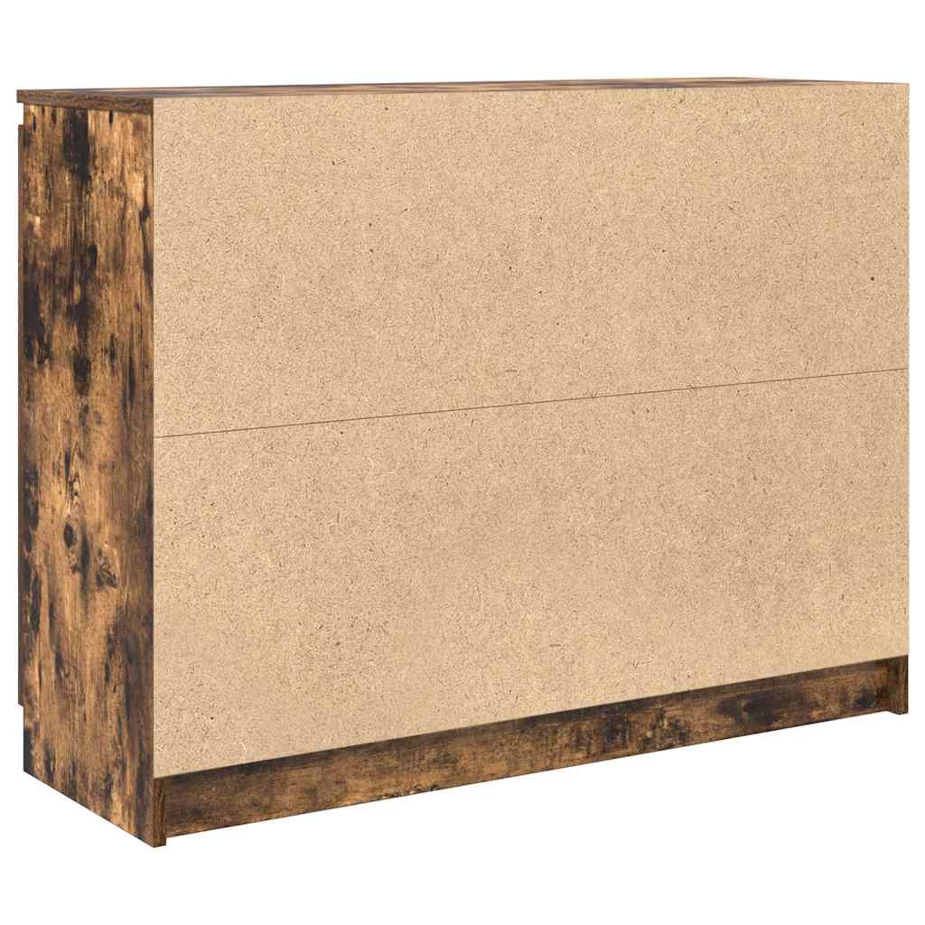 Sideboard with Drawers Smoked Oak 100.5 x 35 x 76 cm