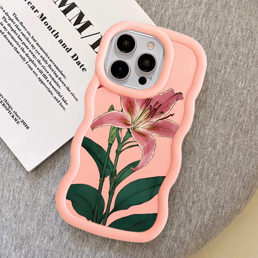 Soft Phone Cover Case for iPhone 16 Pro Max 13 12 XR 11 14 8 15 Plus 17 Air Simple Floral