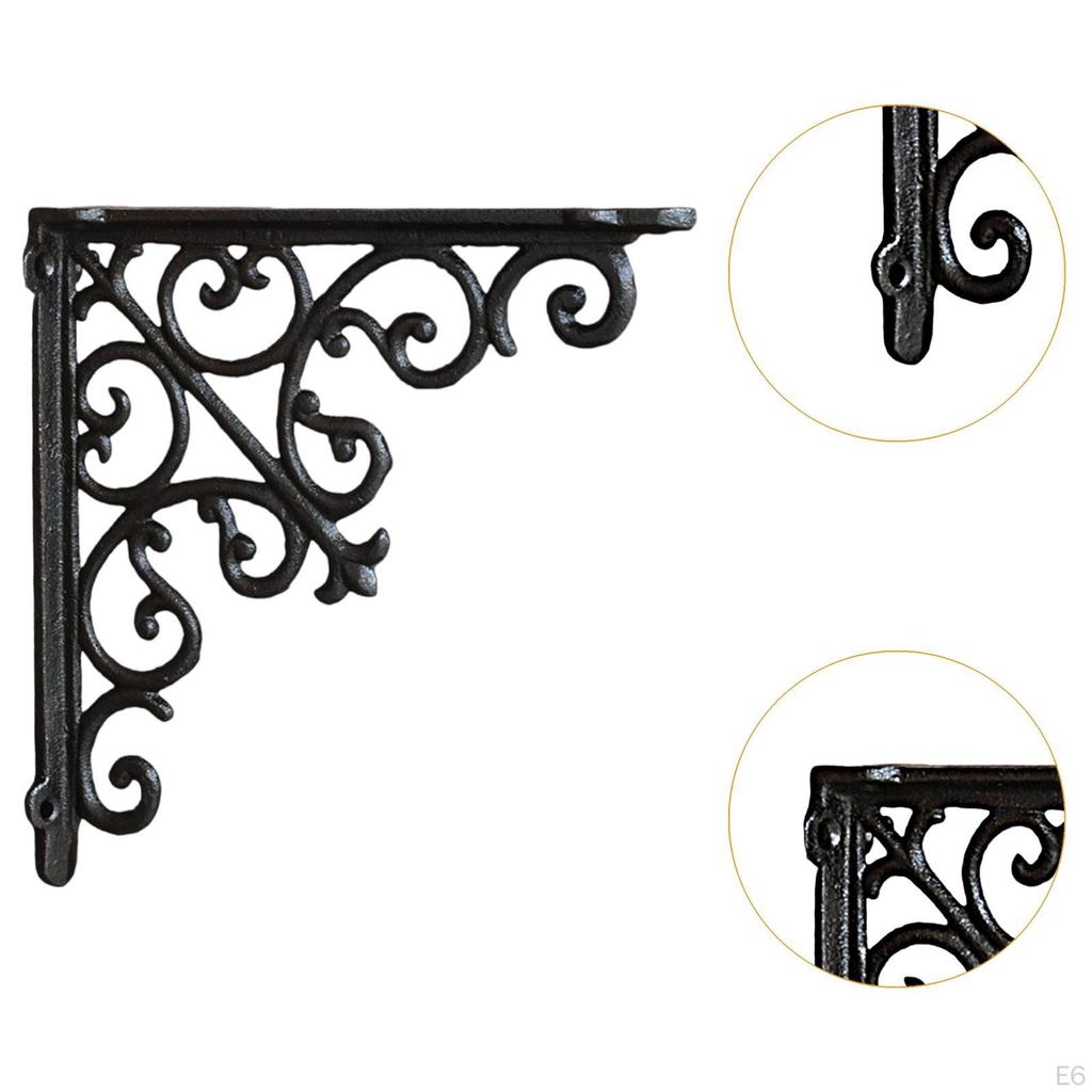 Decorative Shelf Bracket Support Duty with Screws Supporter Shelving for Living Room