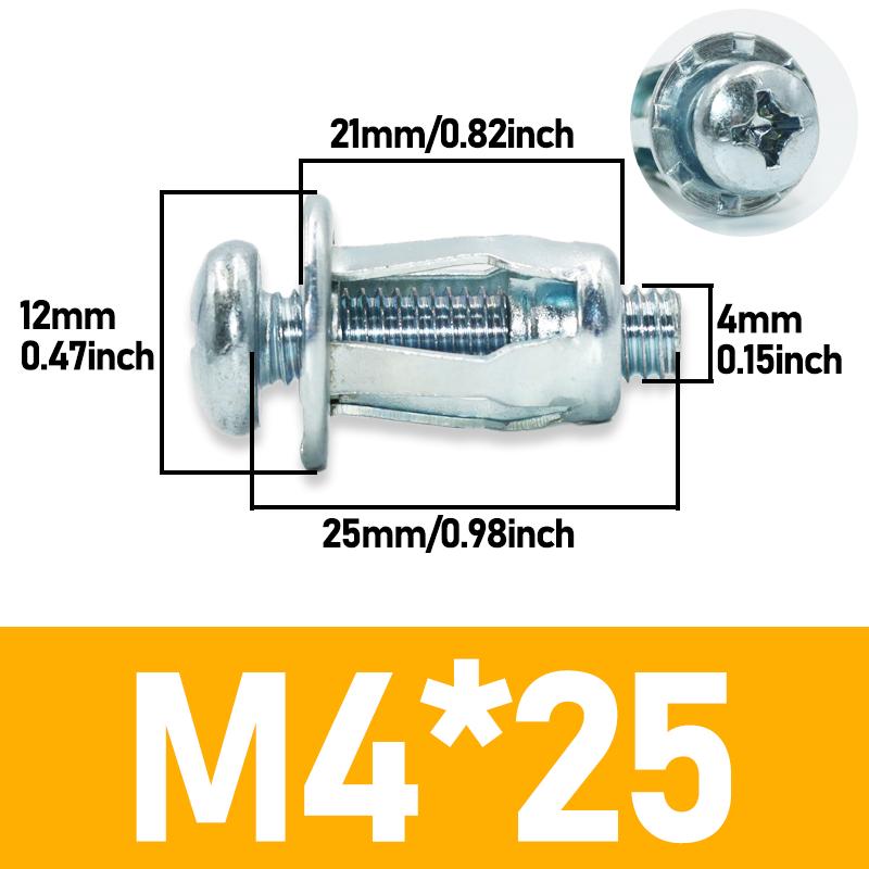 20x Petal Shape Rivet Nut Screw Bolt Expansion Metal Rivetnut Panel for License Wall Curtain Plate Clamp Lock Jack Nuts Screws