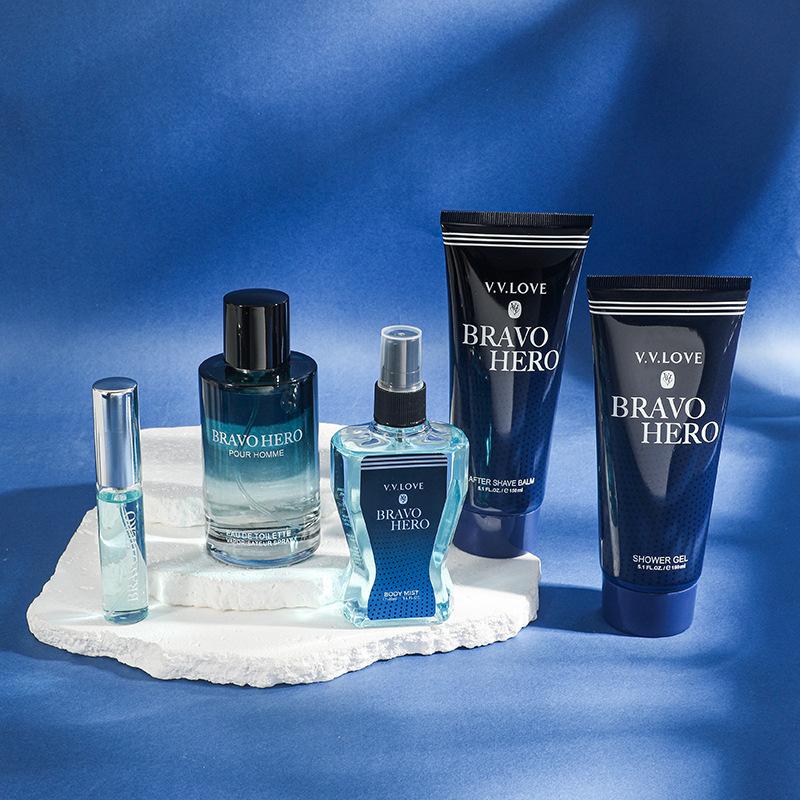 perfumes set perfume men's holiday gift box fragrance five-piece set wood tone eau de perfume