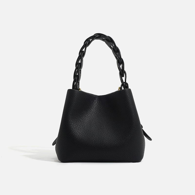2025 New Niche High-end Vegetable Basket Fashionable Woven Bucket Bag Commuter Portable Single-shoulder Diagonal