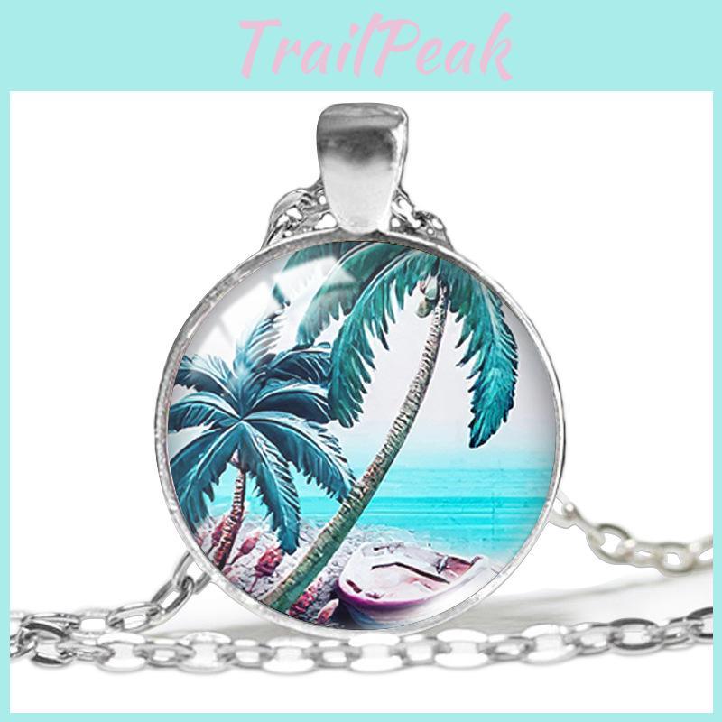 Beautiful Silver Plated Necklace With Artistic Paris Eiffel Tower And Ocean Inspired Pendant