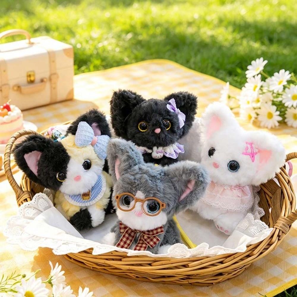 Soft Plush Plush Cat Keychain Big Ears Curly Fleece Accessory  Birthday Present