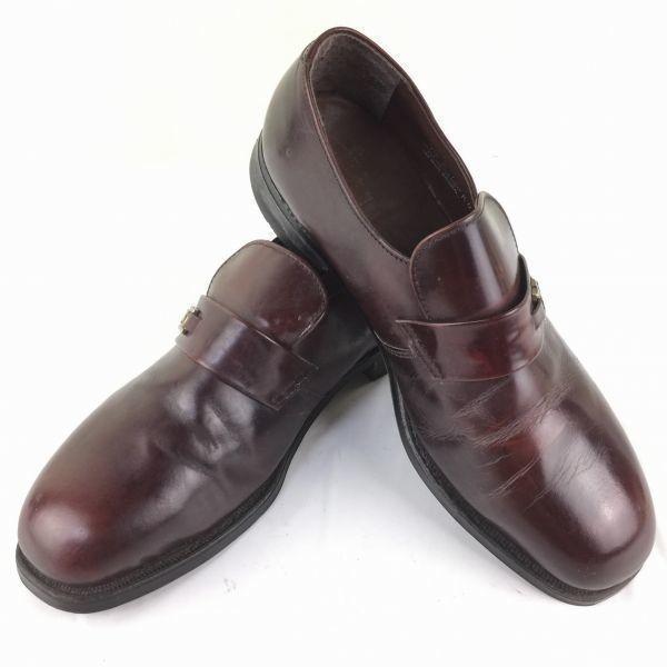 

Винтажные туфли слипоны с металлическим подноском 1970-х годов ANSI Z41.1-1967/75, бордовые, размер 7.5E 25.5