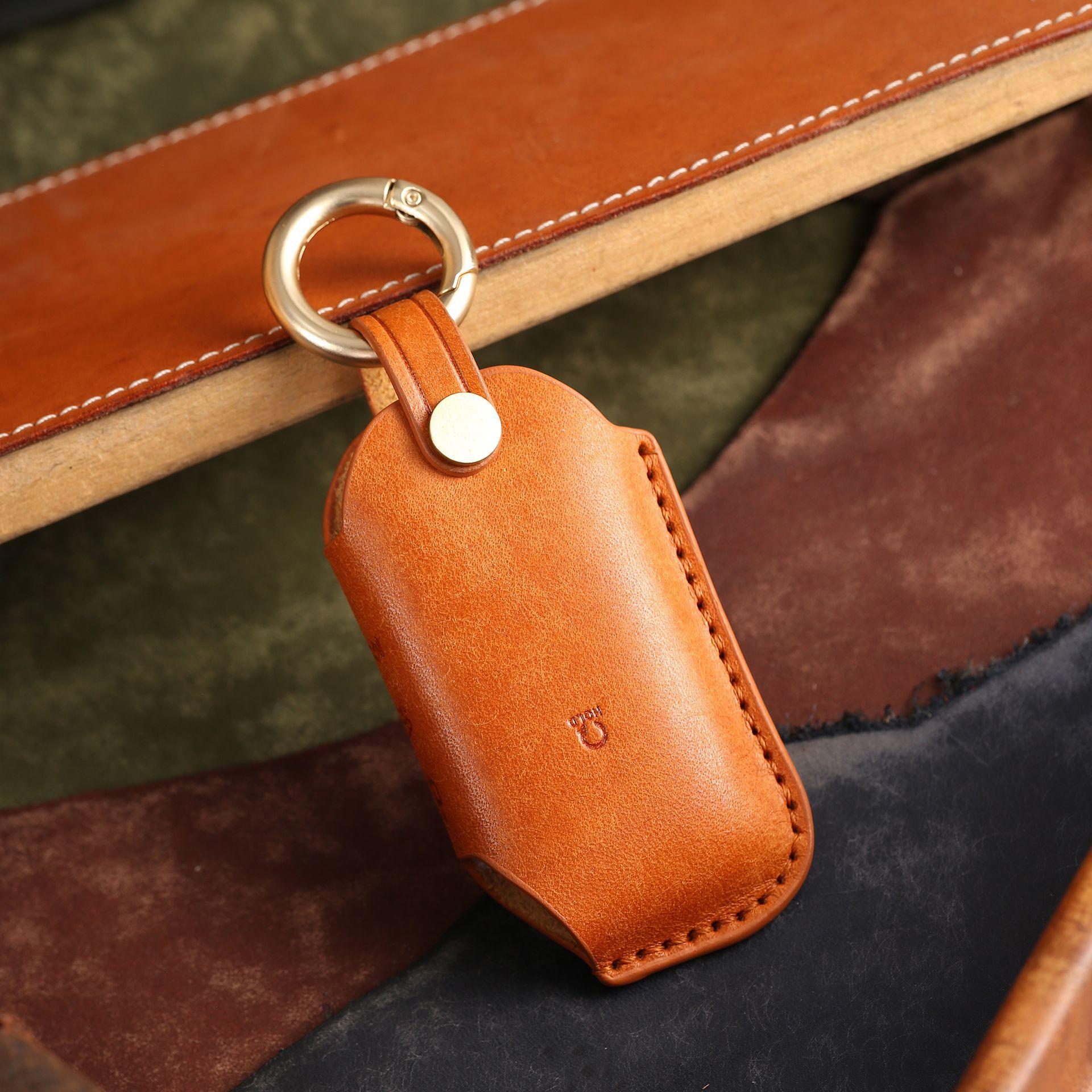 

Подходит для Корея Hyundai Kia KIA высококачественный кожаный чехол для ключей воловья кожа высококачественный защитный чехол для пульта управления сумка оранжевый