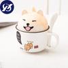 Ceramic Cup with Lid Spoon Cute Large Capacity Coffee Mug Personality Creative Trend Couple Cup Male and Female Student Gift Cup