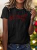 WomenS Christmas TShirt Last Christmas As A Miss Red Bow Graphic Tee Summer Short Sleeved Harajuku Streetwear Tops Tees