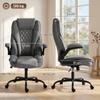 Office Chair, Ergonomic Desk Chair with Flip-up Armrest, Pocket Springs, Swivel Wheels, Adjustable Height, Grey