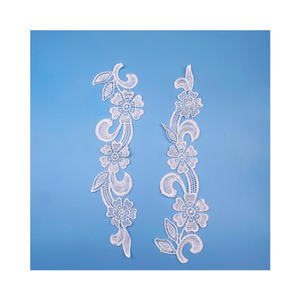 Polyester Embroidery Pair Of Flowers Lace Top Wedding Dress Diy Children'S Clothing Performance Clothing Accessories Lace