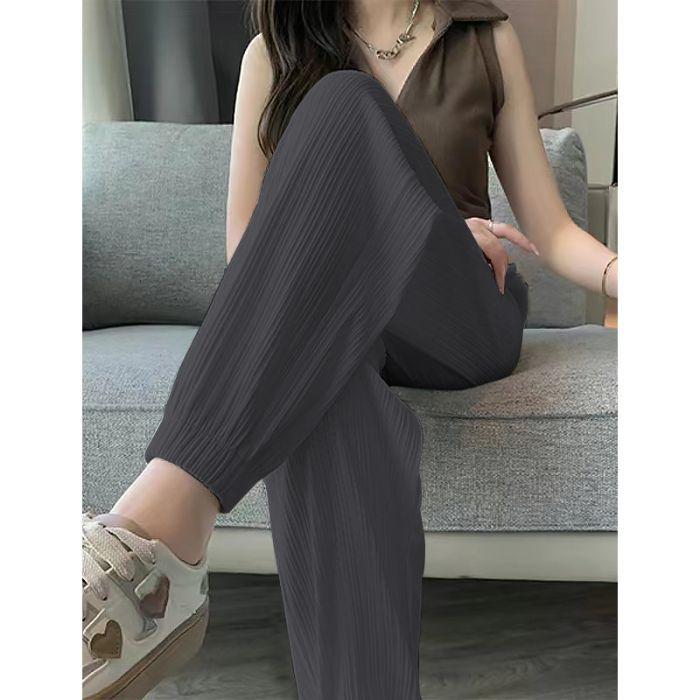 

Спортивные брюки Ice Silk для женщин, летние, тонкие, для маленьких людей, однотонные, завязывающиеся брюки, повседневные, свободные, солнцезащитные, свисающие брюки 4XL