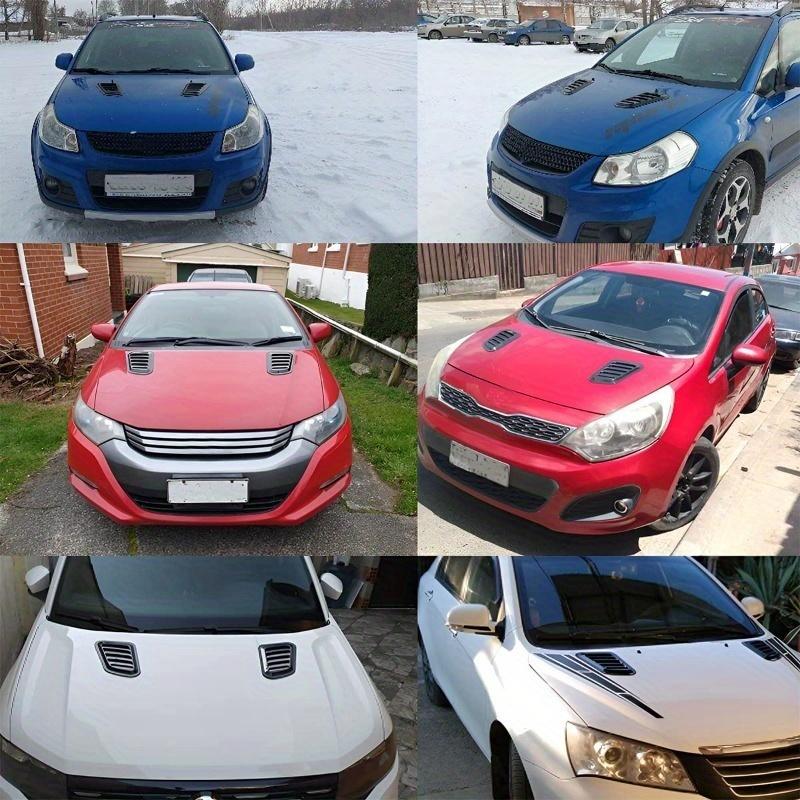 2pcs Car Hood Vent Decoration Universal Engine Hood Intake Grille - Suitable for Car Hood Ventilation, Carbon Fiber with Bright