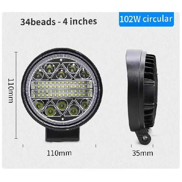 2/4/6 Pcs Inch Waterproof LED Work Light Spot Fog Lamp 12V 24V Offroad Light Bar Universal for 4x4 SUV ATV Tractor Boat Vehicle