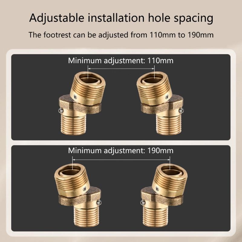 Wall Mounted Angle Adjustment Shower Faucet Adapter 360 Degree Rotating Adjustable Leg Copper Angled Curved Foot