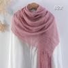 Sciarpa da donna in cotone lino seta - Per tutte le stagioni, colore unito, versatile foulard per testa e parasole