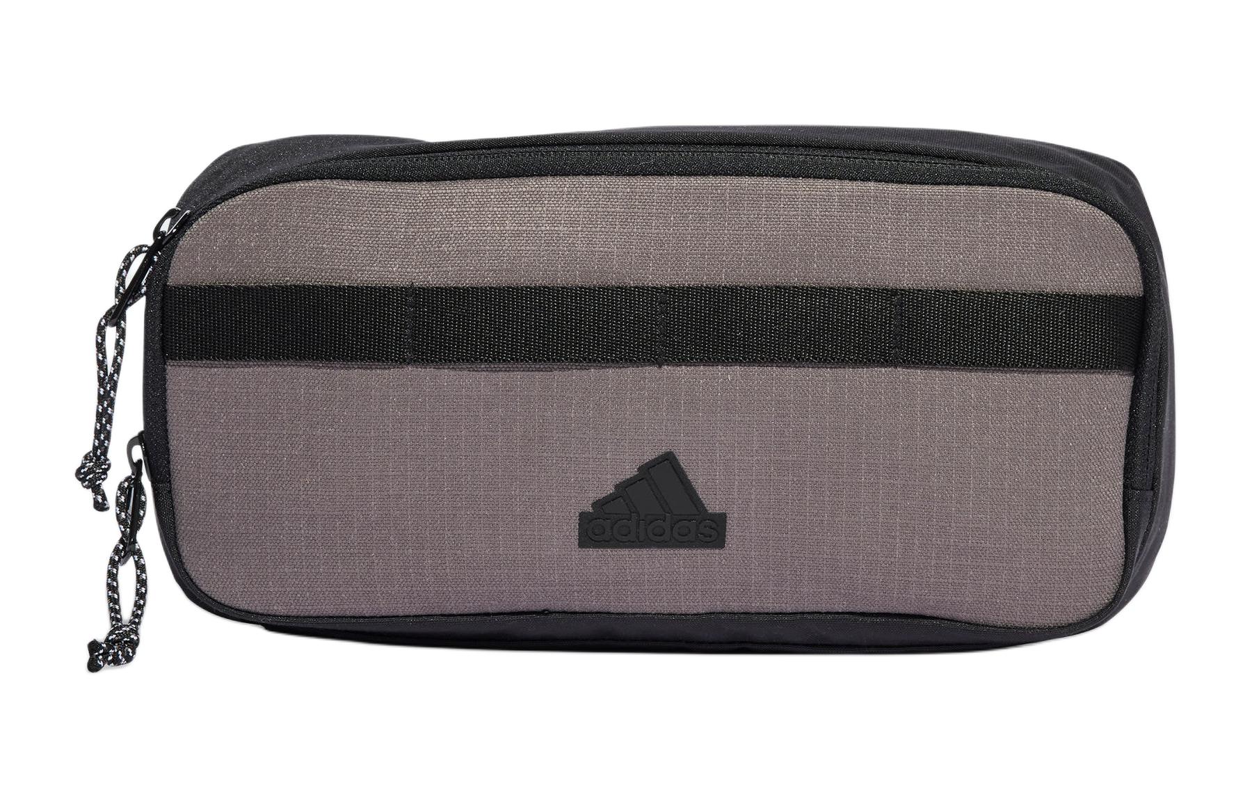 Adidas Recycled Material Fanny Pack Unisex Charcoal Gray & Black & White IQ0911