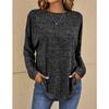Women's Autumn Round Neck Solid Color Long Sleeve Top