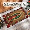 Rainbow Theme Crystal Velvet Floor Rug Personalized Custom Name Text Warm Carpet Home Decoration