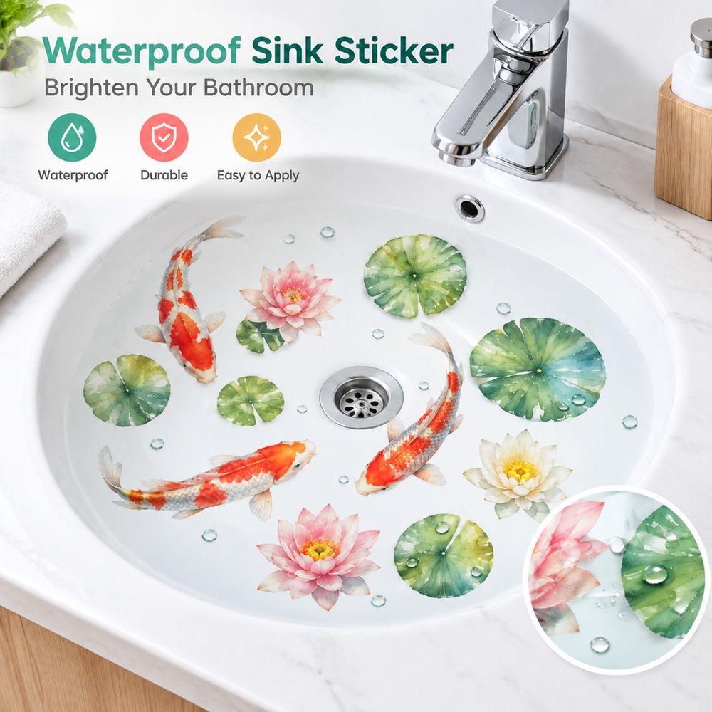 PVC Bathtub Decal Waterproof Koi Fish Sticker High Quality Sink Sticker