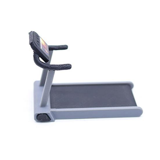 Miniaturowy Sprzęt Fitness Mini Bieżnia Maszyna do Biegania Ławka do Wyciskania Sztanga Zabawka Miniaturowy Model Sprzętu Siłowni Akcesoria do Dekoracji Domku dla Lalek 1/12