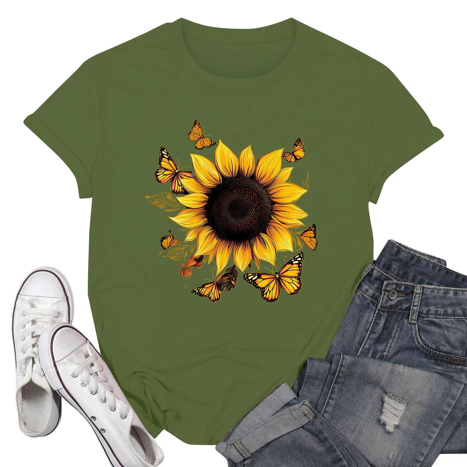 

Женские модные повседневные пуловеры с короткими рукавами и круглым вырезом с принтом M