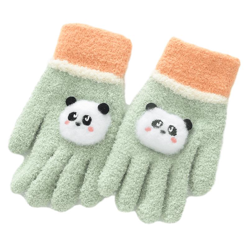Children's Knitted Five-Finger Gloves for Outdoor Cycling
