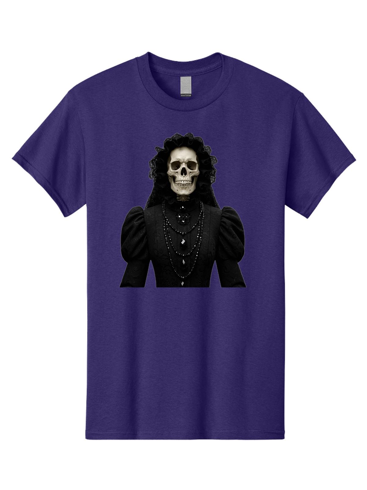 Skeleton-In-Black-Dress Mens Graphic Tee, 100% Cotton, Casual Summer Wear S разноцветный