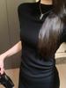 Women's Fine Wool Slimming Pullover with Half-High Neck and Five-Point Sleeves