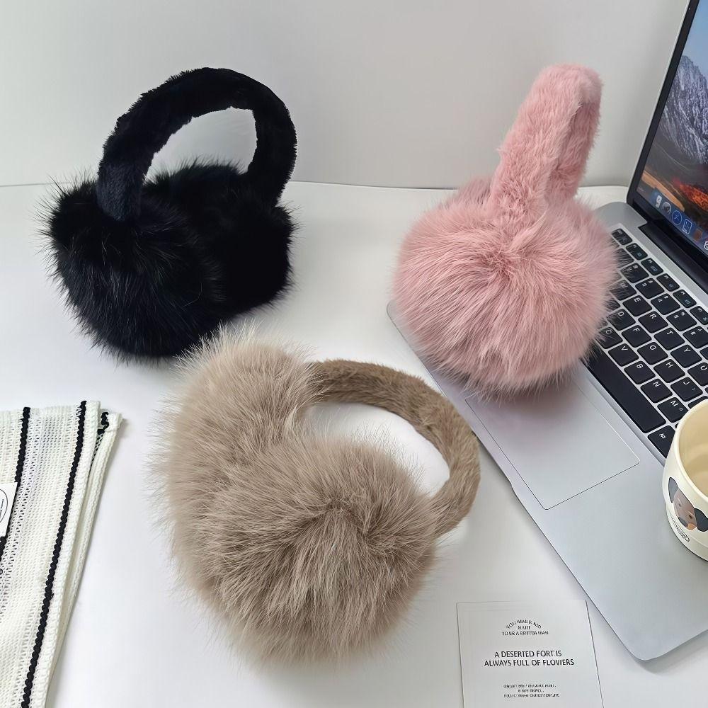 Winter Warm Folding Ear Warmer Thickened Soft Plush Earflaps  For Women Men Outdoor