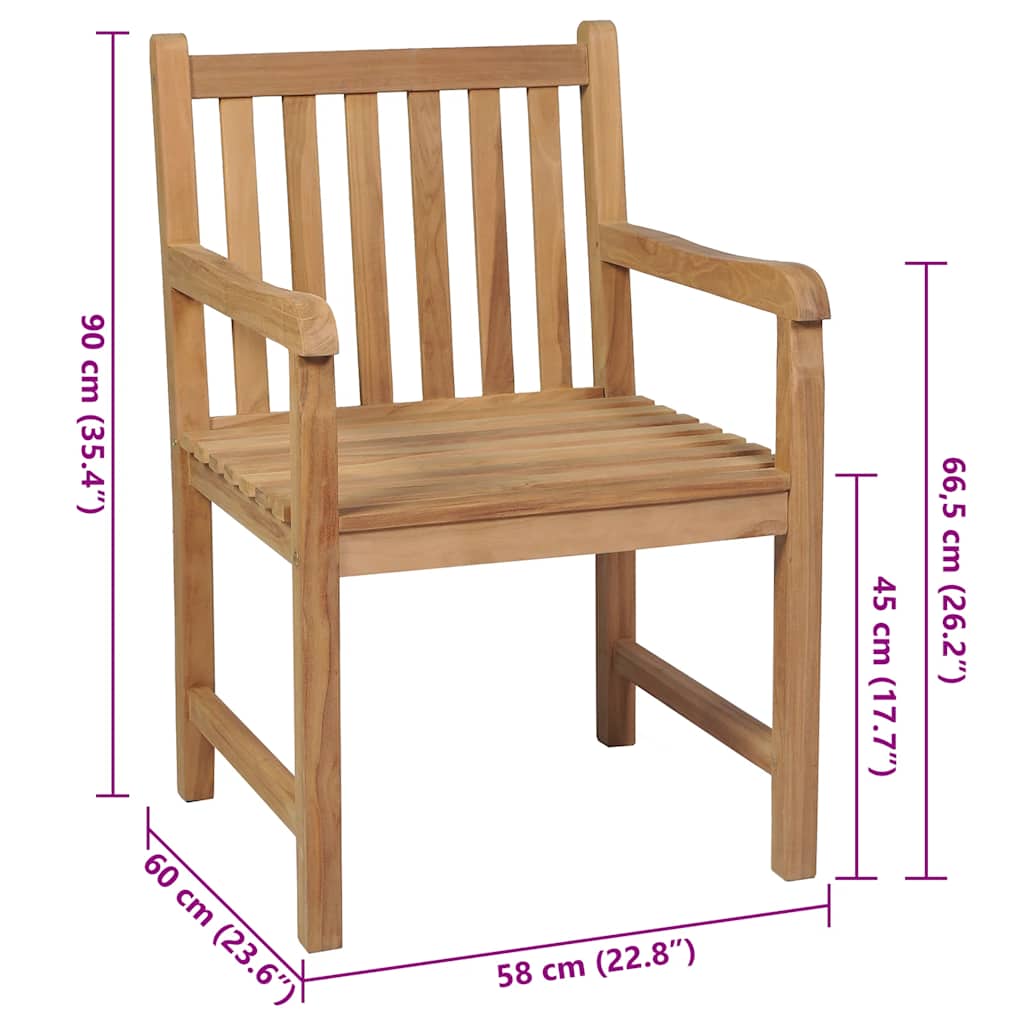 Garden Chairs 4 Pcs with Beige Cushions Solid Teak Wood