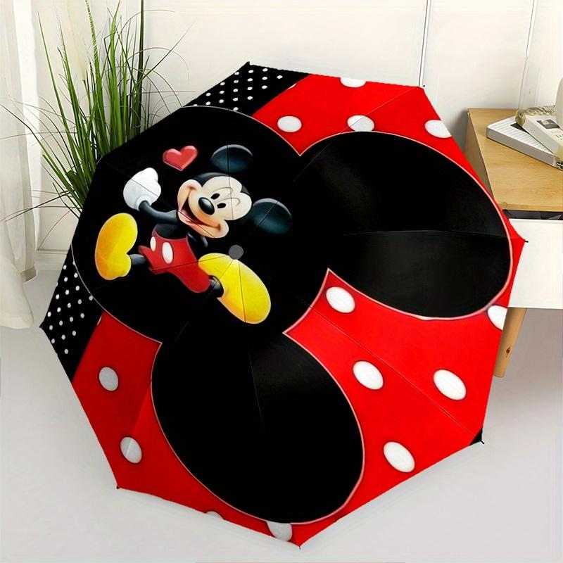 

1pc Mickey Mouse Automatic Folding Umbrella: Compact 8-Bone Design Cartoon Outdoor Travel Companion, Business Umbrella, Christmas Valentine