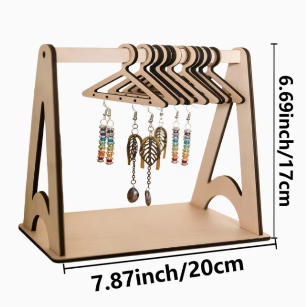 Wooden Earrings Holder Rack Hanging Hook Key Chain Jewelry Storage Rack Necklaces Trinket Hanger Jewelry Display Stand