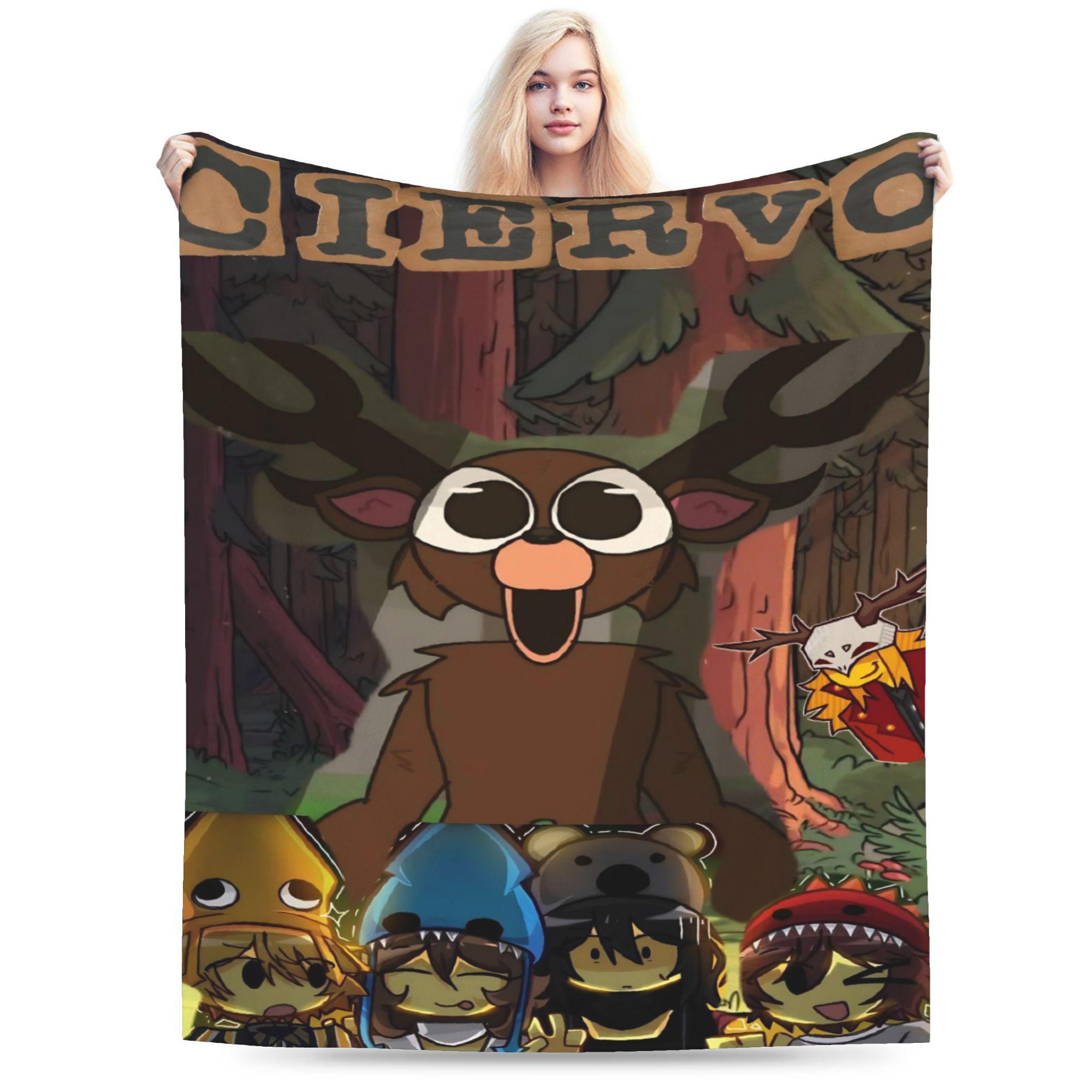 

The Deer 99 Nights In The Forest Fleece Throw Blanket Gaming Gamer Blankets for Bed Outdoor Warm Plush Thin Quilt 200x150cm 80x60in