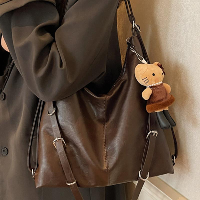 Large Capacity Bag Women's 2025 Autumn New Fashion Casual Tote Bag Retro Commuter Messenger Bag Backpack Bag