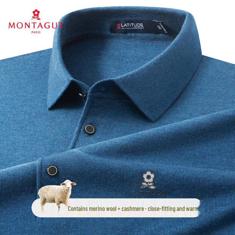 

Мужской трикотажный свитер с длинным рукавом из смеси мериносовой шерсти и кашемира Montagut XL