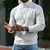Men S High Neck Slim Fit Solid Color Pullover Knit Sweater