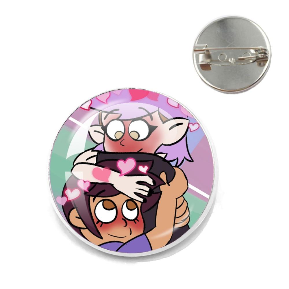 Anime The Owl House Brooches Luzura Amity Blight Lapel Pins Round Creative Cartoon Badge for Backpack Jewelry Accessories Gifts