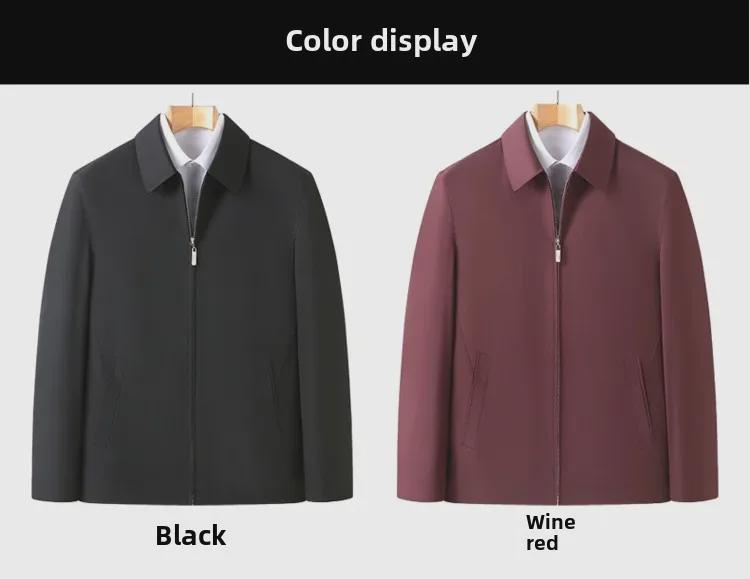 Kurtka męska casualowa w średnim wieku w dużym rozmiarze - płaszcz z dużymi klapami dla osób dużych i wysokich