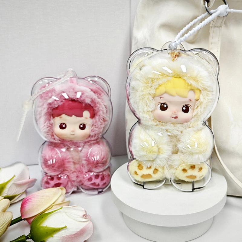 Hacipupu Bear Gummy Collection Enamel Plush Keychain With Protective Dust Cover Cute Character Accessory Gift