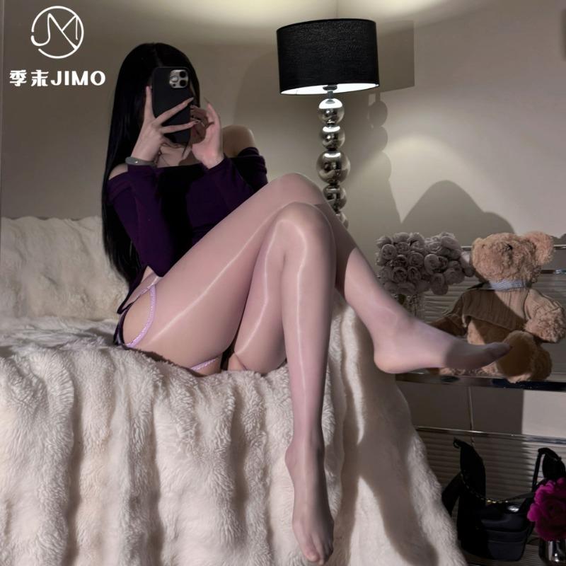 Sex Underwear "fan" Sexy Aurora Oily and Silky Ultra-thin Four-sided Open Pantyhose Pure Desire Stockings